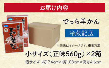 【先行予約】福井県大野市 冬の名物 でっち羊かん（手作り菓子 陽明堂 水ようかん）小サイズ（正味560g）×2箱【2026年11月より順次発送】