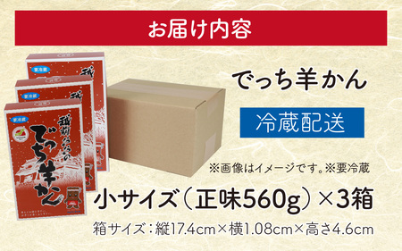 【先行予約】福井県大野市 冬の名物 でっち羊かん（手作り菓子 陽明堂 水ようかん）小サイズ（正味560g）×3箱【2026年11月より順次発送】