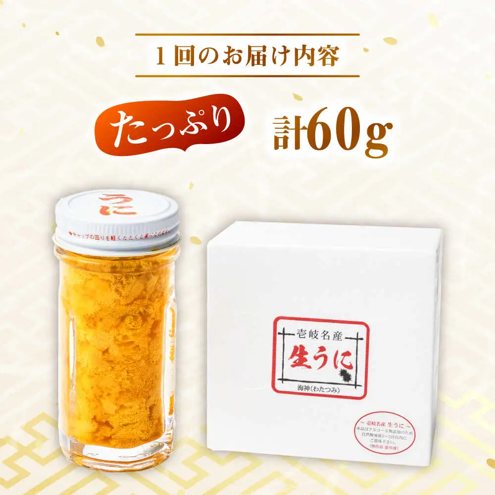 生うに（全3回定期便） 60g×1本 [JEH025] うに