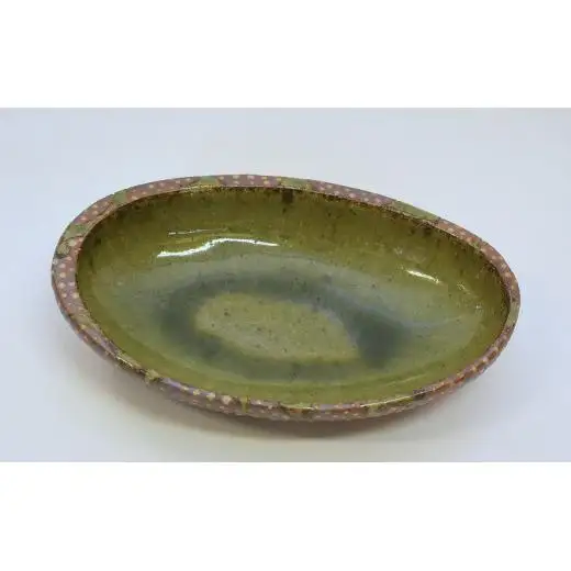 釉彩オーバル鉢 和食器 深皿 楕円皿 陶芸品《受注制作》楕円鉢 皿 深皿 和食器 おしゃれ モダン カレー皿 パスタ皿 手作り 陶芸 陶器 陶芸作家