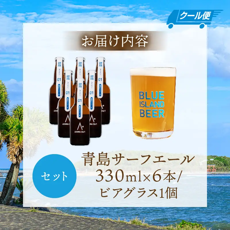 クラフトビール ビール 青島 サーフエール 6本・ビアグラス 1個 セット