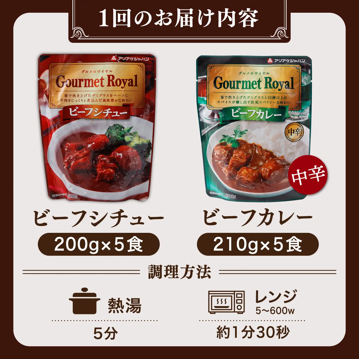【全3回定期便】【本格！プロの味】 ビーフシチューとビーフカレー 計10食 (200g×5食・210g×5食)【フルノストアー】[QAF019]