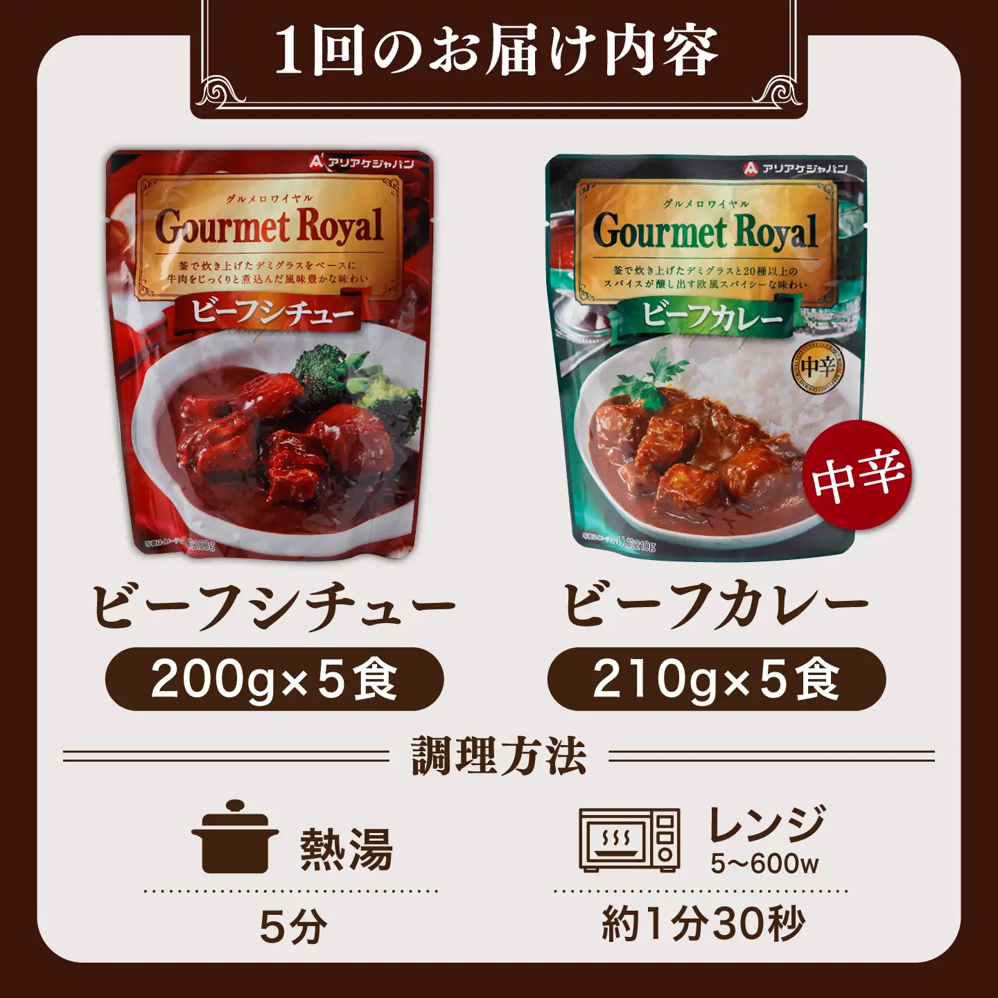 【全6回定期便】【本格！プロの味】 ビーフシチューとビーフカレー 計10食 (200g×5食・210g×5食)【フルノストアー】[QAF020]