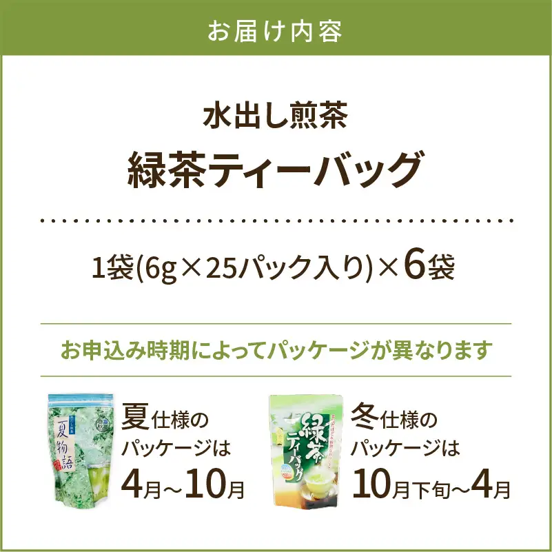 【 5営業日以内に発送 】【 期間限定 】 水出し煎茶 緑茶 ティーバッグ 6袋 K111-039_03 スピード配送 最短 すぐ届く お急ぎ