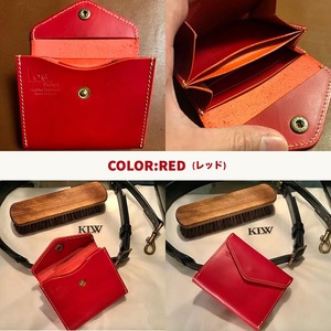 財布 美しいヌメ革で作られた手のひらサイズのミニウォレット カラー3色【ブラック タン レッド】財布