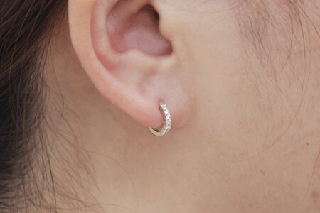 PT900 ダイヤフープピアス 中折れ式 0.1ct 0111236