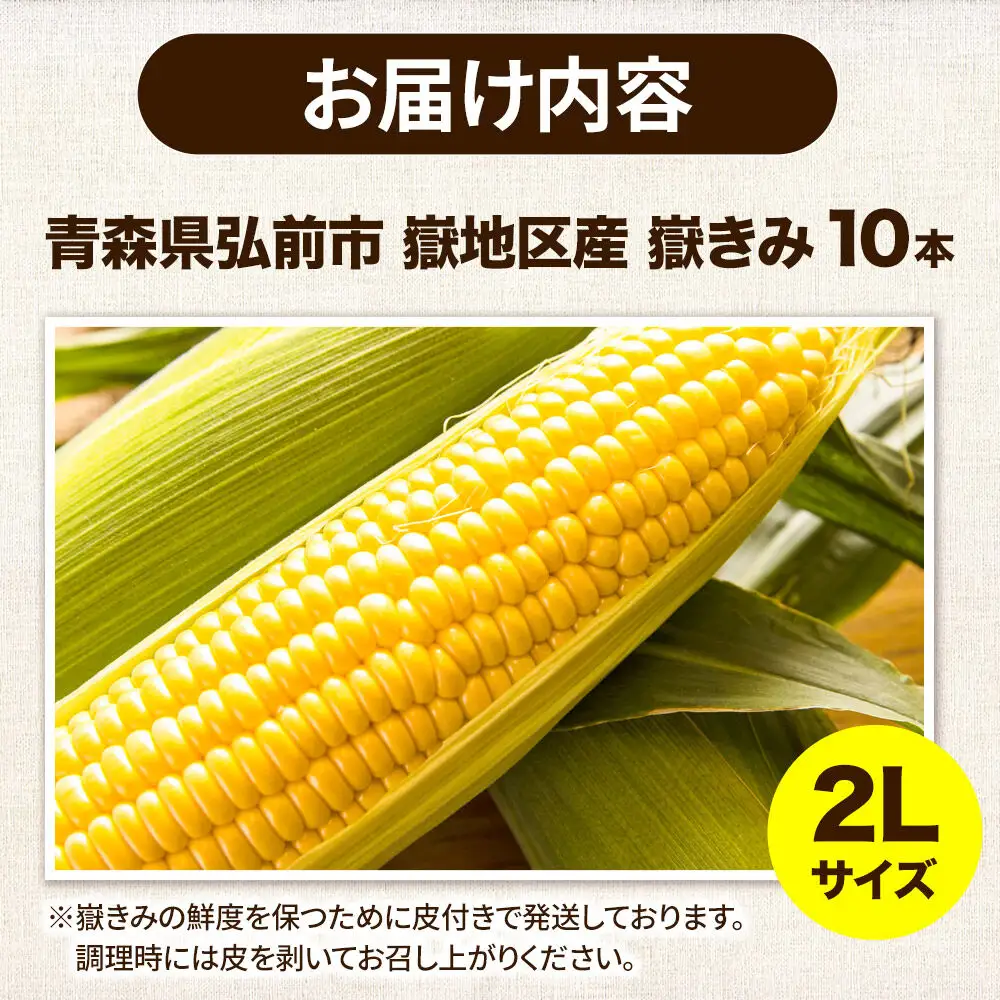 とうもろこし 嶽きみ（だけきみ）2Lサイズ 10本【8月中旬～クール便発送】