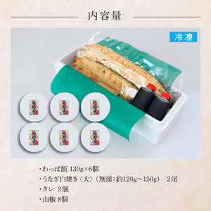 わっぱ飯6個+うなぎの白焼き(大)2尾