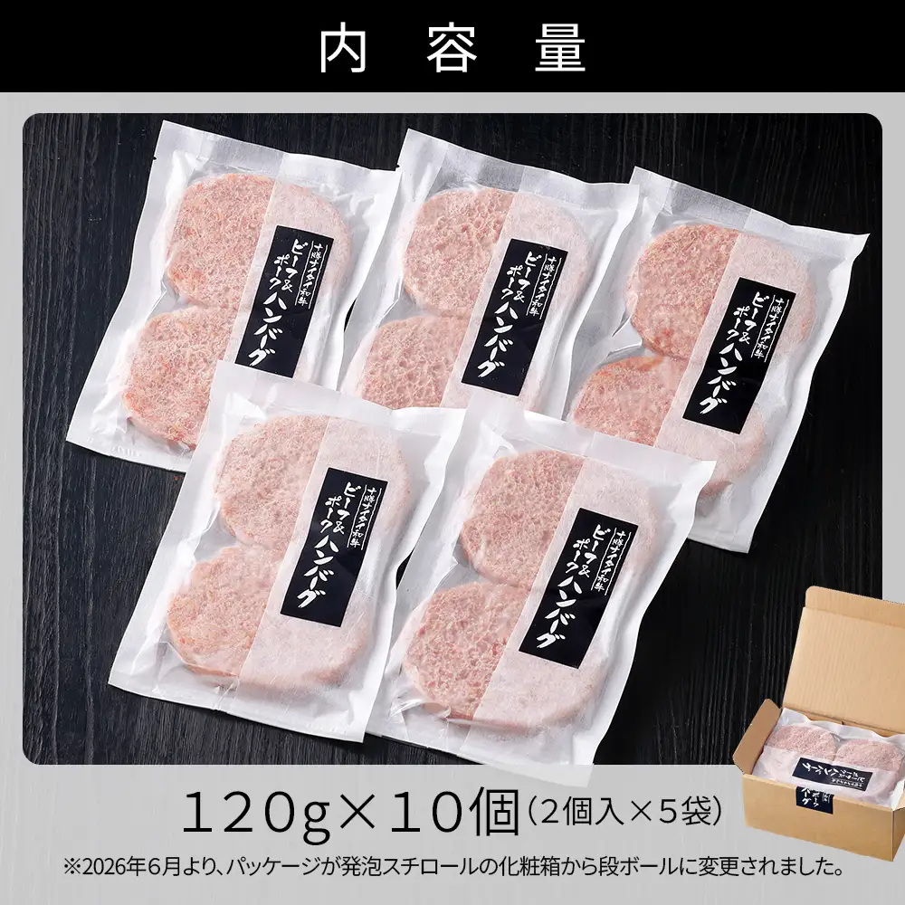 十勝ナイタイ和牛 ビーフ&ポーク ハンバーグ 120g×10個 高評価ハンバーグ 国産 北海道 牛 豚 肉 牛肉 豚肉 国産牛 国産豚 和牛 5・4等級 黒毛和牛 合い挽き 合挽 人気 お取り寄せ ギフト 冷凍ハンバーグ