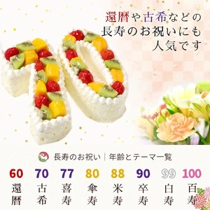 お誕生日・記念日など数字にまつわるお祝いに『ナンバーケーキ』8号 フルーツいっぱい
