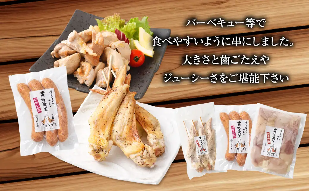 天草大王プレミアムバーベキューセット（小） 計6パック 天草大王 焼鳥 手羽先 串 ウインナー コロコロカット
