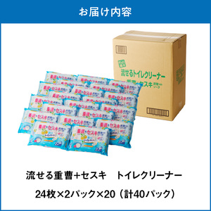 KIREI楽々 流せる重曹+セスキ トイレクリーナー24枚×40パック 流せるトイレクリーナー 便利トイレクリーナー 楽々簡単 トイレ掃除 掃除グッズ 年末大掃除 ハウスキーピング [032T09]