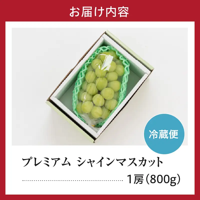 【先行予約】 令和8年産 プレミアム シャインマスカット 1房 約800g