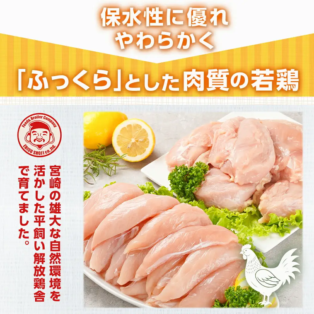 宮崎県産若鶏 むね肉&ささみのヘルシーセット(4kg)〔11-G3-006〕_(都城市) 若鶏 鶏肉 真空 むね肉 ささみ ヘルシー 平飼い ハーブ やわらかく ふっくら ジューシー サラダ メイン