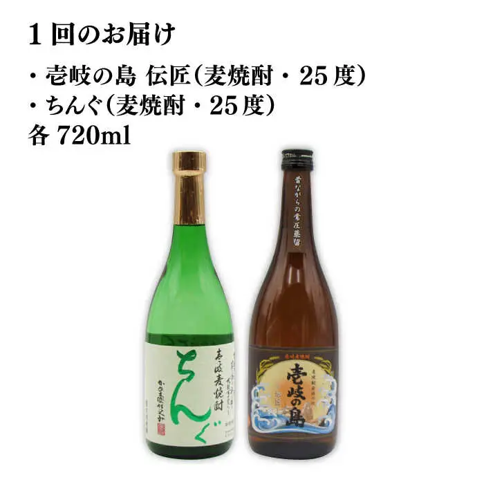 【全2回定期便】壱岐の島　伝匠　とちんぐのセット《壱岐市》【天下御免】焼酎 壱岐焼酎 麦焼酎 酒 アルコール [JDB374]