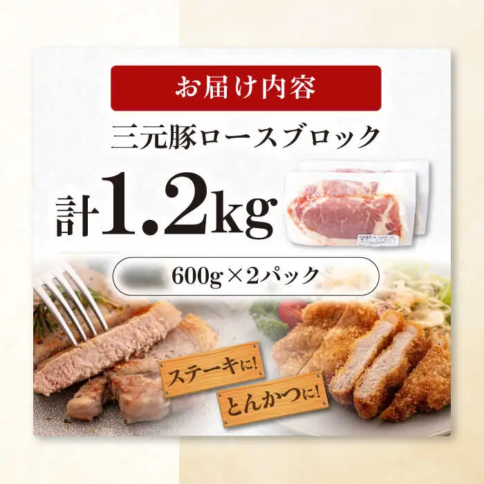 平田牧場 ロース ブロック 1.2kg (600g×2P)  角煮 豚肉 加工品  [AJAP071]