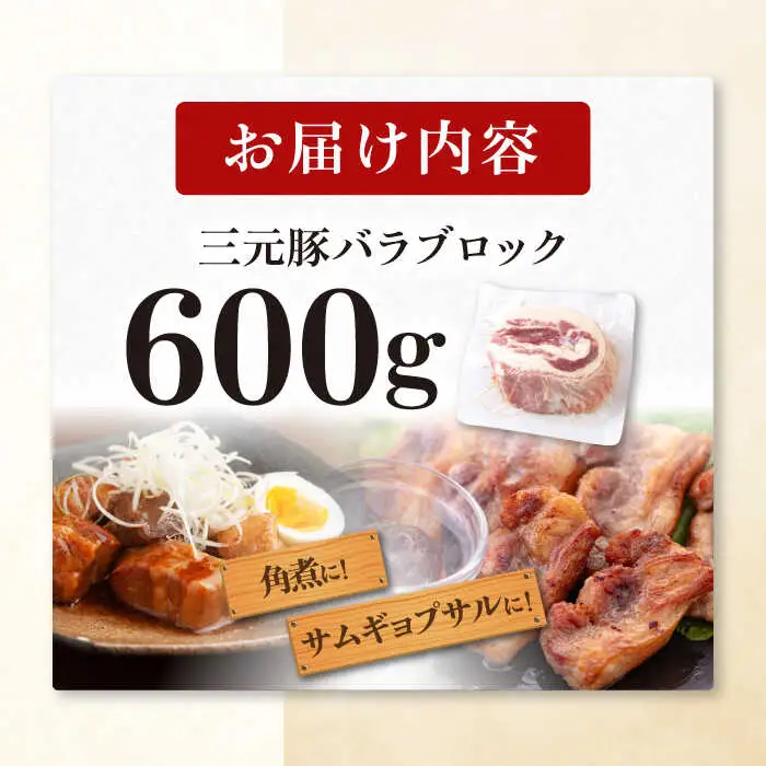 平田牧場 バラ ブロック 600g  焼肉 バラ 豚肉 冷凍 家族 [AJAP072]