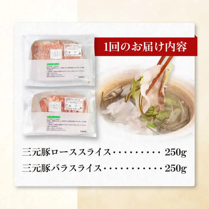 【全6回定期便】平田牧場 しゃぶしゃぶ セット 500g ( ロース バラ ) ※だし・昆布ナシ しゃぶしゃぶ 鍋 冷凍配送 [AJAP080]