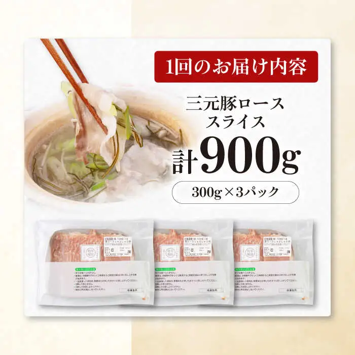 【全6回定期便】平田牧場 しゃぶしゃぶ セット 900g ロース ※だし・昆布ナシ しゃぶしゃぶ 鍋 冷凍配送 [AJAP084]