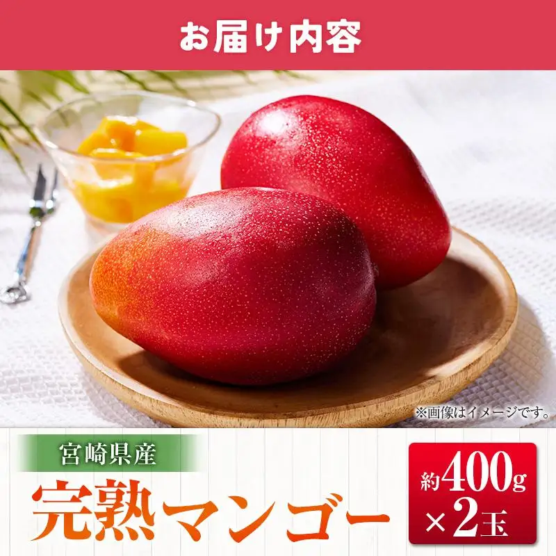＜2027年発送＞宮崎県産 完熟マンゴー 2玉（1玉 約400g）