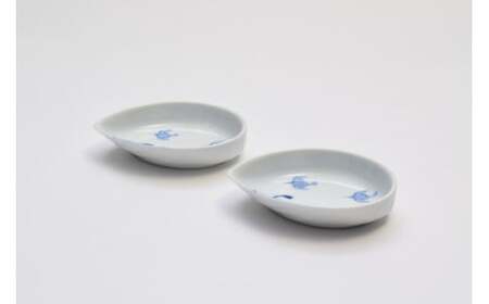 有田焼 染付波千鳥 刺身皿・組千代口【深川製磁】食器 器 うつわ 食器セット 皿 刺身皿 醤油皿 小皿 鳥 千鳥 染付 食洗機対応 aa049