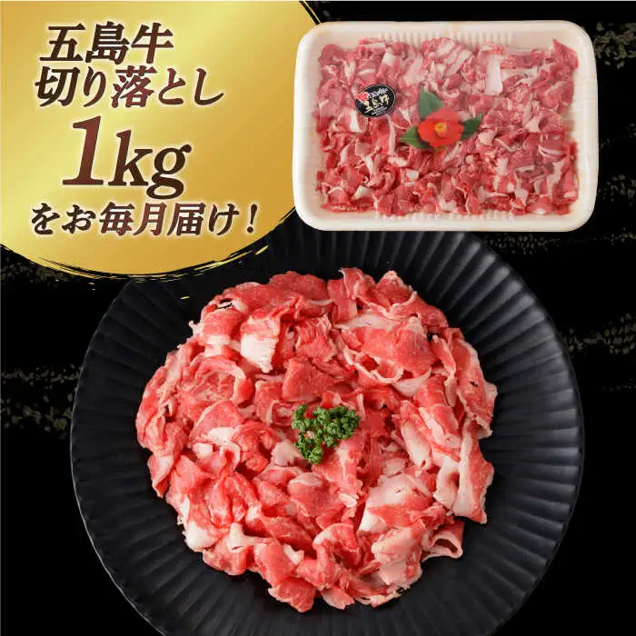 【全6回定期便】五島牛切り落とし約1kg[RBP080] 五島牛 切り落とし 定期便 五島牛 切り落とし 定期便 五島牛 切り落とし 定期便 五島牛 切り落とし 定期便九州 長崎