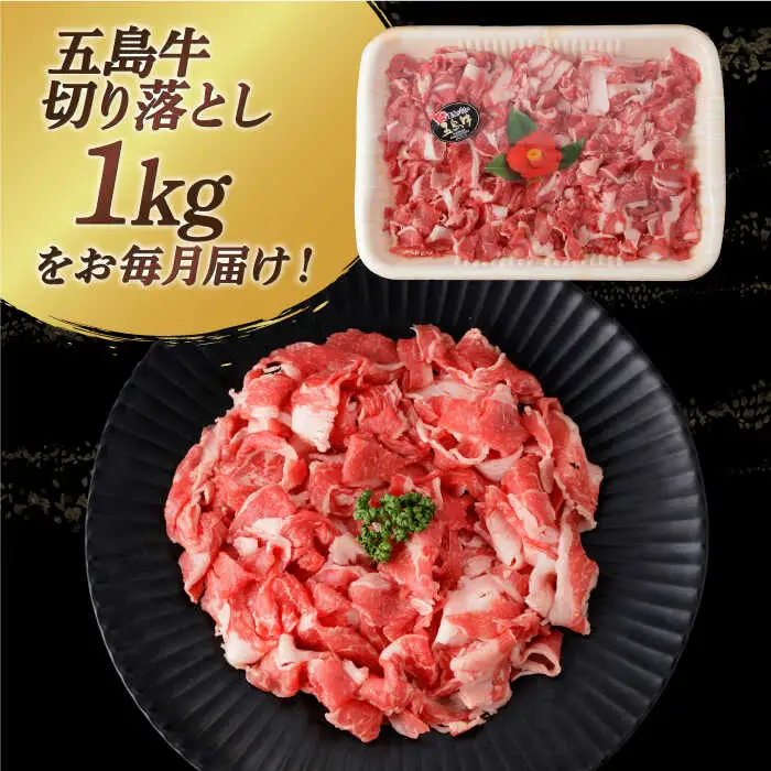 【全12回定期便】五島牛切り落とし約1kg[RBP081] 五島牛 切り落とし 定期便 五島牛 切り落とし 定期便 五島牛 切り落とし 定期便 五島牛 切り落とし 定期便九州 長崎