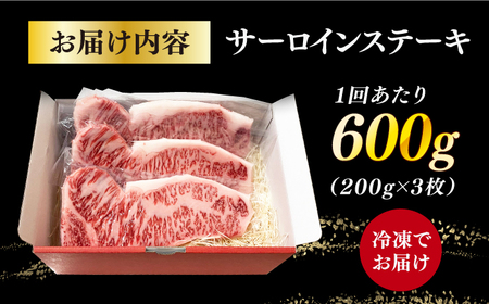【全6回定期便】長崎和牛（A4ランク以上）サーロインステーキ600g（200g×3枚）[RCE004] 長崎和牛 サーロイン ステーキ 定期便 長崎和牛 サーロイン ステーキ 定期便九州 長崎