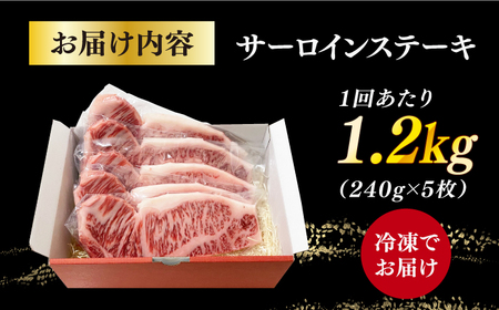 【全3回定期便】長崎和牛（A4ランク以上）サーロインステーキ1.2kg（240g×5枚）[RCE006] 長崎和牛 サーロイン ステーキ 定期便 長崎和牛 サーロイン ステーキ 定期便九州 長崎