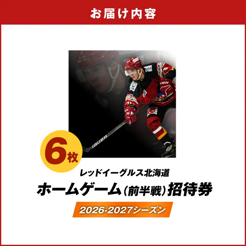 2026-2027シーズン・レッドイーグルス北海道 ホームゲーム（前半戦）招待券 6枚 T018-017 体験 チケット