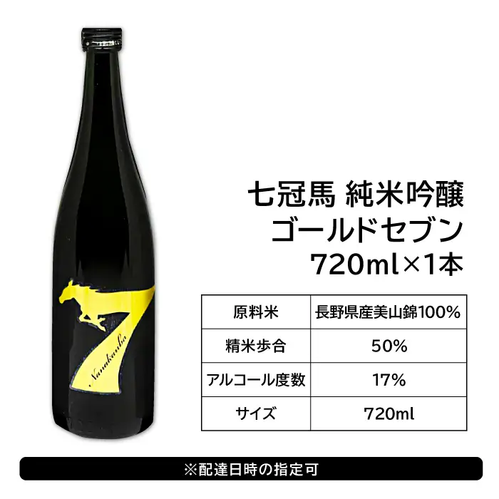七冠馬ゴールドセブン冷酒グラスセット【日本酒 720ml 純米吟醸 純米酒 七冠馬 冷酒 お酒 酒 地酒 グラス 2個 セット 晩酌 アルコール こだわり プレゼント 贈り物 贈答 ギフト】