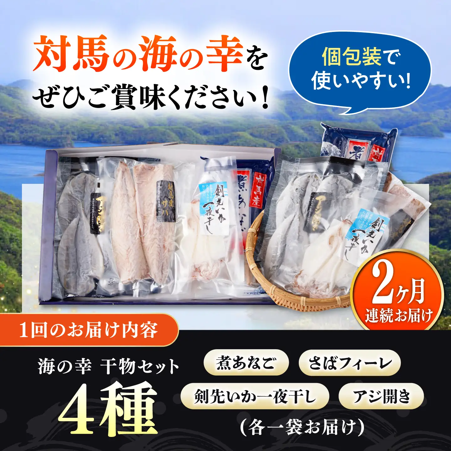 【全2回定期便】対馬 海の幸 干物 セット 海鮮 [WAC055]