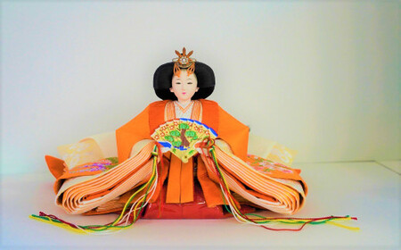【飾り台セット“有明”】人形作り40年 “平安天鳳”作 丹後ちりめん 人参草木染め 手作り ひな祭り 木製 今どき かわいい おしゃれ モダン H067-142