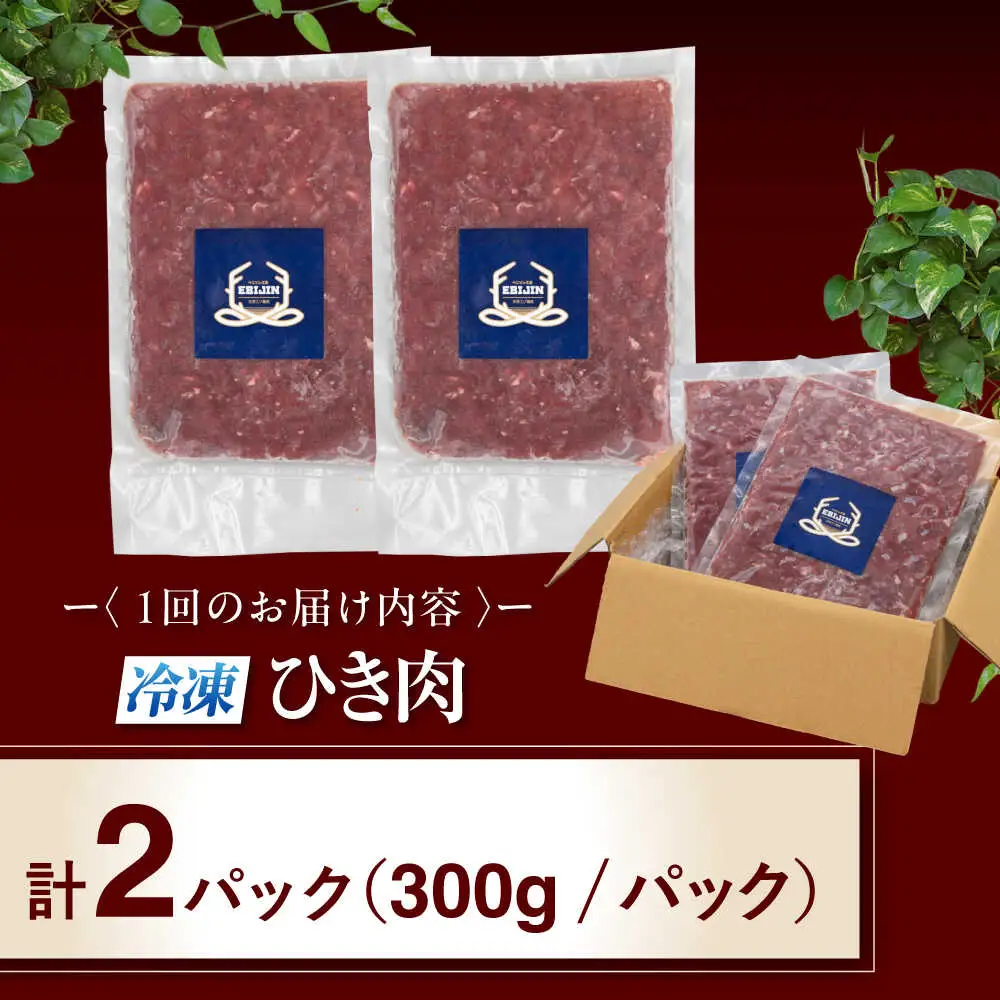 【全2回定期便】鹿肉 ひき肉 600g (300g×2P)  鹿肉 ジビエ ハンバーグ 北海道 [AJAO058]
