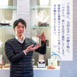 【数量限定】赤珊瑚グラデーション2連ネックレス (赤珊瑚:約約2.8～5.3mm) 珊瑚 サンゴ アクセサリー ネックレス wb7-003