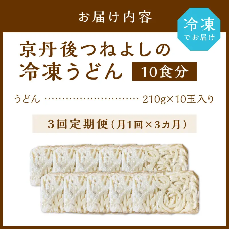【定期便3回】冷凍うどん10玉入_KI00033_うどん