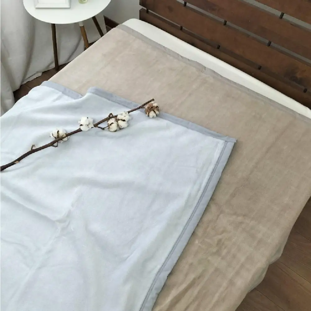 【 グレー 】 椿オイル加工 ふんわり綿毛布  シングルサイズ（140×200cm）グレー CNM-101-GY