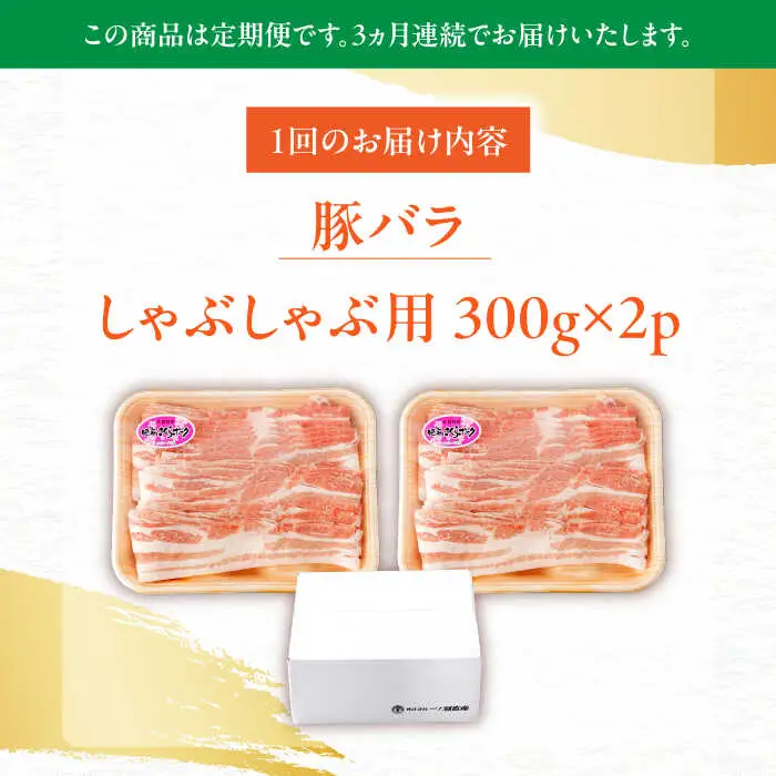 【定期便】 豚肉 しゃぶしゃぶ用 総計1.8kg NAC607 豚肉 全3回