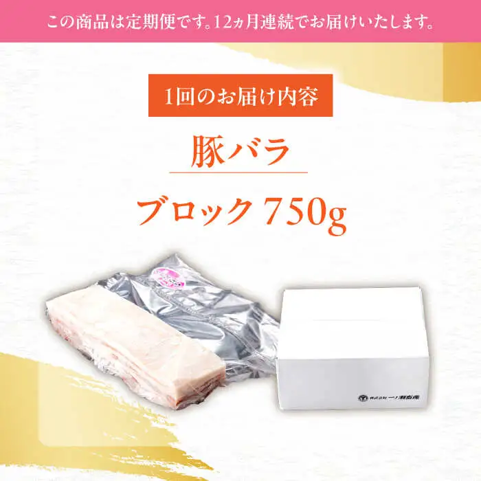【定期便】 豚肉 ブロック 総計9kg NAC615 豚肉 全12回