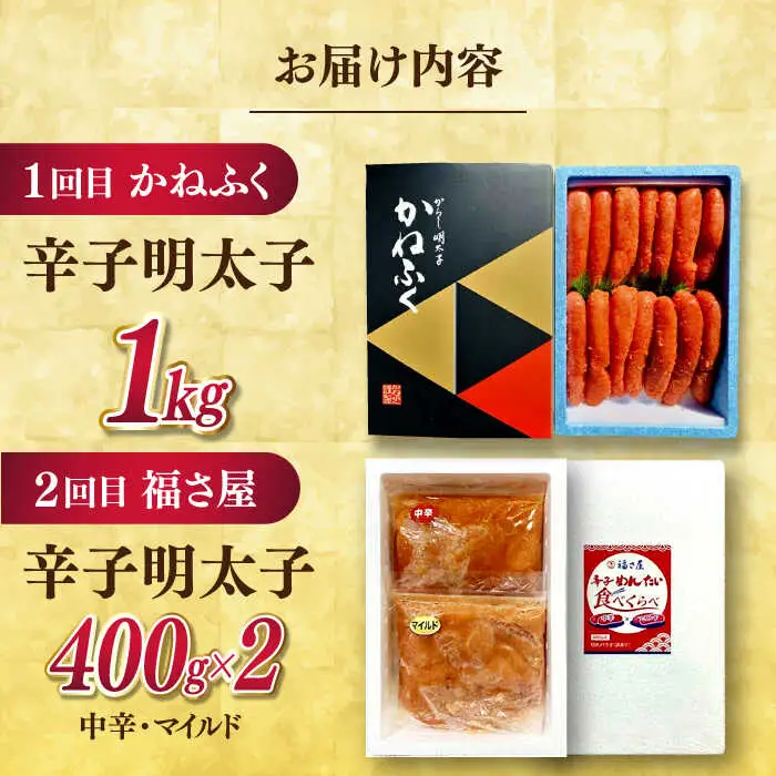 【全2回定期便】辛子明太子 食べ比べセット ADBV001 人気 めんたいこ 明太子 めんたいこ 明太 美味しい めんたいこ