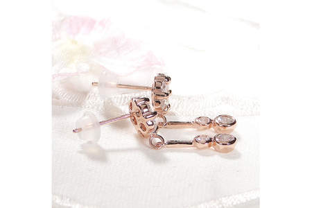 ピアス K18PG ピンクゴールド ダイヤモンド 【0.9ct】フラワー 花 揺れるピアス 振り子 スタッドピアス【f232-k18pg】