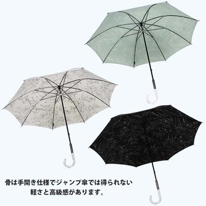 レディース雨傘 長傘 173603 デシン花柄モノトーンプリント 手開き 日本製 ミントグリーン ／ UVカット まちづくり観光振興機構 UV防止加工 紫外線対策 全天候型 奈良県 田原本町