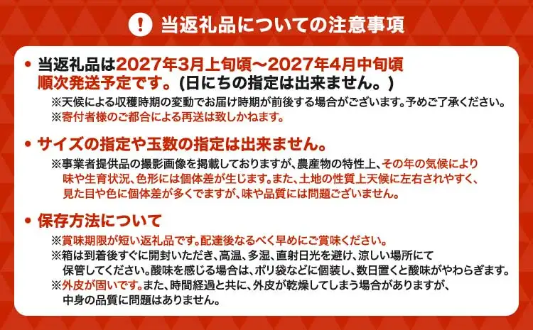 先行予約  熊本大見柑 (不知火) 約3kg（7～12玉前後）2027年3月上旬から2027年4月中旬発送予定