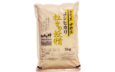 43-09【3ヶ月連続お届け】杜々の妖精コシヒカリ5kg（全国名水百選栃尾産）