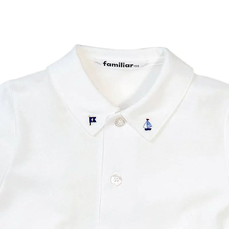 ファミリア(familiar)シャツ（半袖）(130cm)ホワイト(WH)【240223】