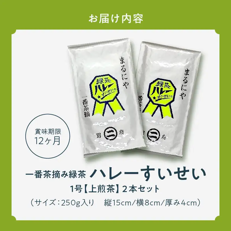 一番茶摘み緑茶ハレーすいせい1号(上煎茶)250g　2本セット_B079-011