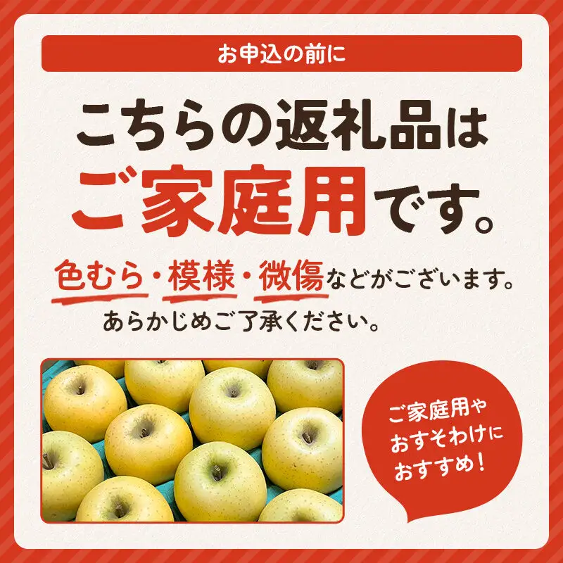【先行受付】1月中旬より発送 パリパリ食感シナノゴールド ご家庭用 約5kg（14～23玉前後）