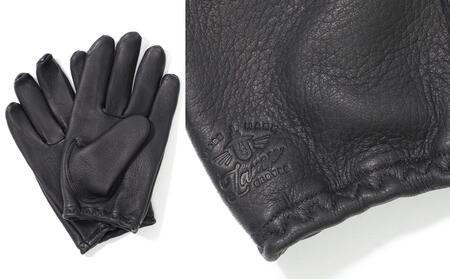 LAMP GLOVES -UTILITY GLOVE SHORTY-(カラー：ブラック／サイズ：M)【革手袋 レザー グローブ 鹿革 メンズ レディース Lamp gloves ランプグローブス ショート ドライビンググローブ バイカー ファッション 手袋 香川県 さぬき市】