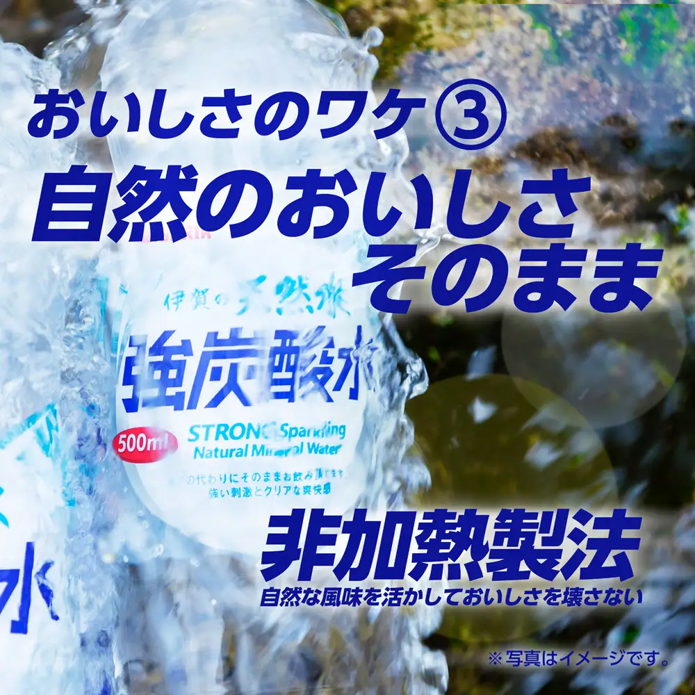 炭酸 サンガリア 伊賀の天然水 強炭酸水2ケース （500ml×48本） 【igge0001】