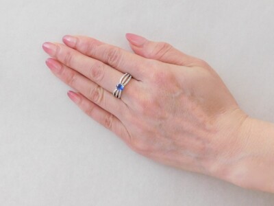 【ふるなび限定】【一点もの】Pt900　サファイヤ（0.50ct）ダイヤモンドリング　K52　K06093-H　FN-Limited-SP